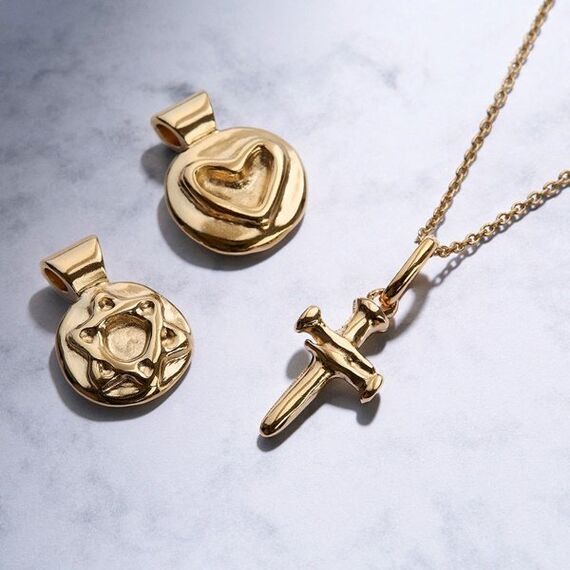 Золотая подвеска женская Сердце UNOde50 Heart, изображение 3