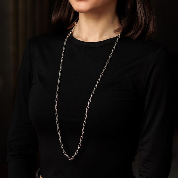 Серебряная цепочка Длинная No.8 UNOde50 Chain, изображение 2