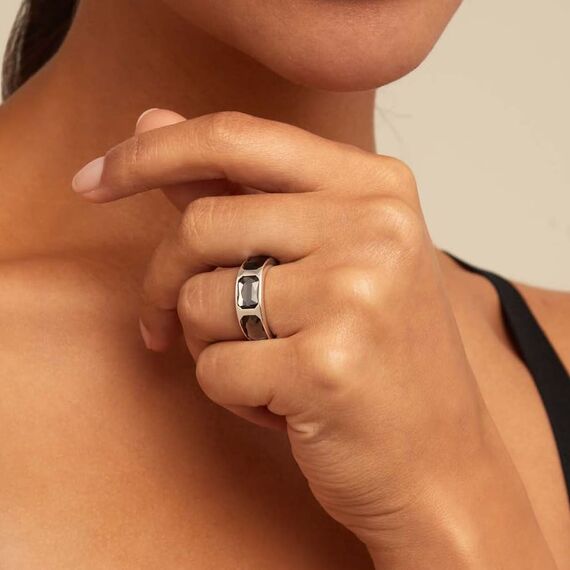 Серебряное кольцо женское с кристаллами Сваровски UNOde50 The Guardian, Размер (мм): 18,3-18,7, изображение 3