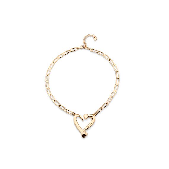 Золотая цепочка женская с подвеской Сердце из двух гвоздей UNOde50 One Love