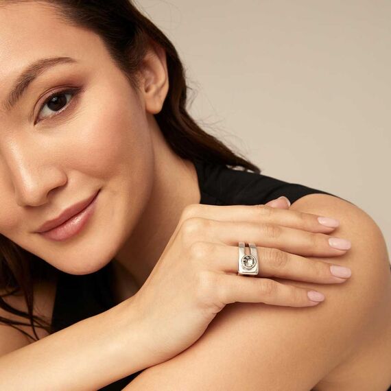 Серебряное кольцо женское c кристаллом Сваровски UNOde50 On My Own, Размер (мм): 17,3-17,7, изображение 3