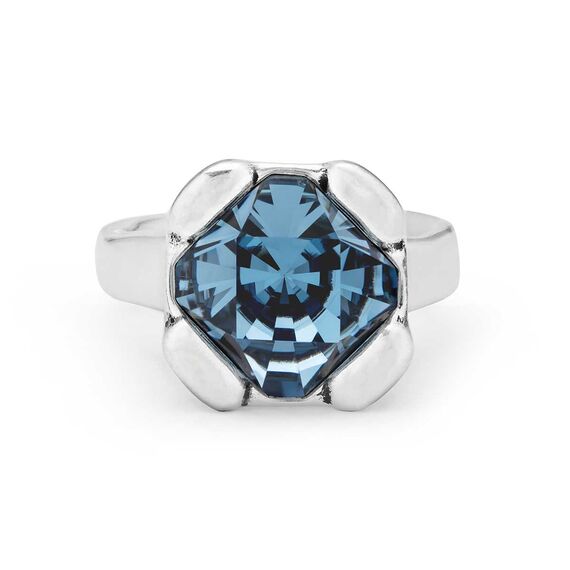 Серебряное кольцо женское с кристаллом Сваровски UNOde50 Rock n´blue, Размер (мм): 16,3-16,7, изображение 2