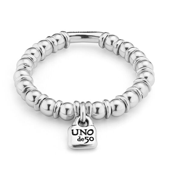 Серебряный браслет из сферических бусин UNOde50 Bohemian, Размер (мм): 155