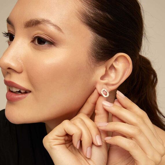 Серебряные серьги женские в виде крупного звена UNOde50 Joy of living, изображение 3