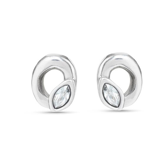 Серебряные серьги женские с кристаллами Сваровски UNOde50 Details