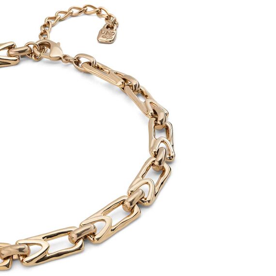 Золотое колье женское с прямоугольными звеньями UNOde50 Splendid, изображение 3