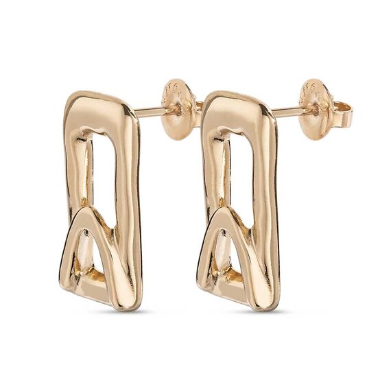 Золотые серьги женские прямоугольные UNOde50 Stand out, изображение 2