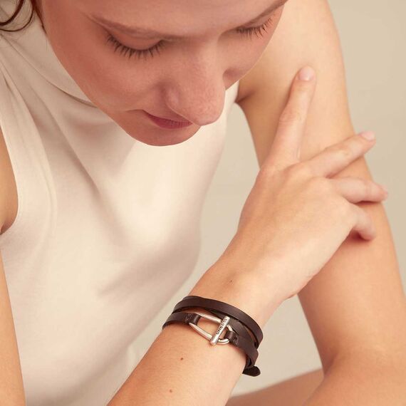 Кожаный браслет с серебром UNOde50 Dope, Размер (мм): 155, изображение 3