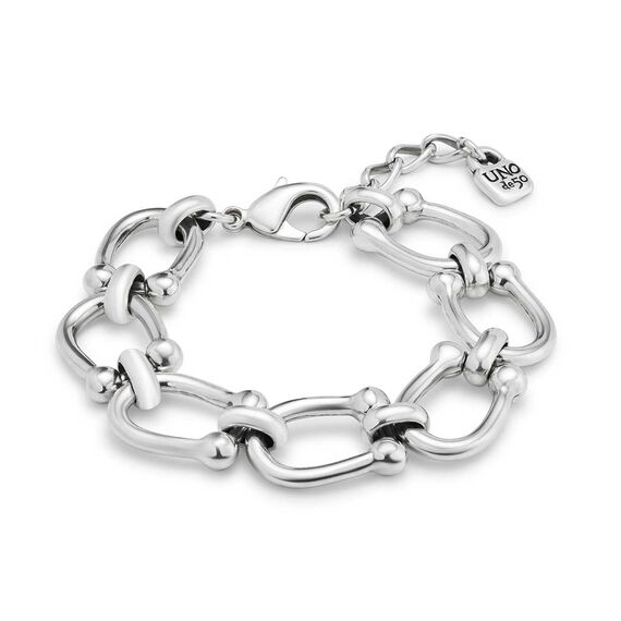 Серебряный браслет женский с крупными звеньями UNOde50 Serotonin