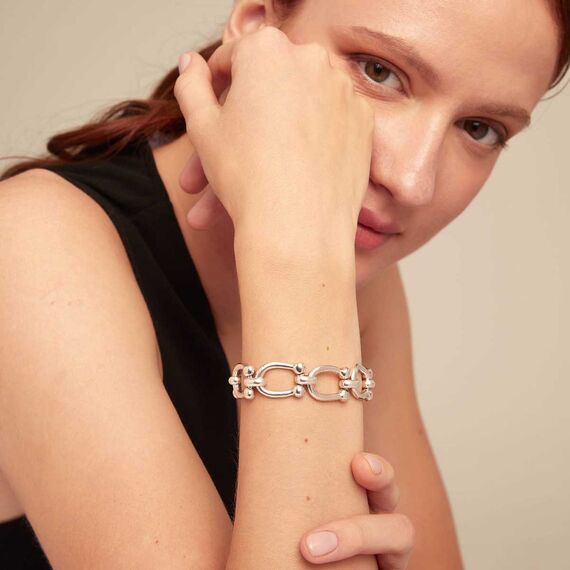 Серебряный браслет женский с крупными звеньями UNOde50 Serotonin, изображение 3