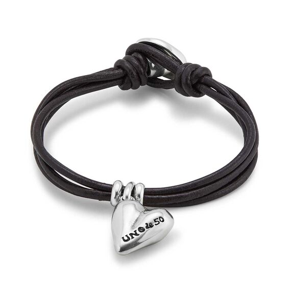 Кожаный браслет на руку с подвеской Сердце UNOde50 Pretty Love