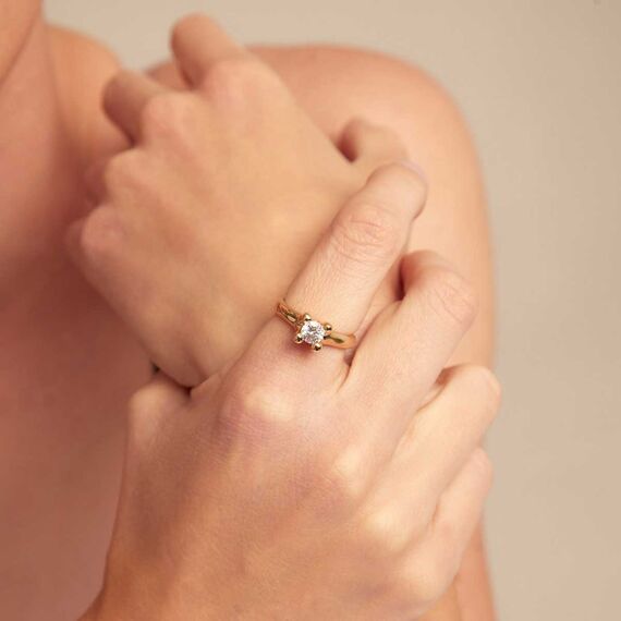 Золотое кольцо с цирконием UNOde50 Cosmos, Размер (мм): 16,3-16,7, изображение 3