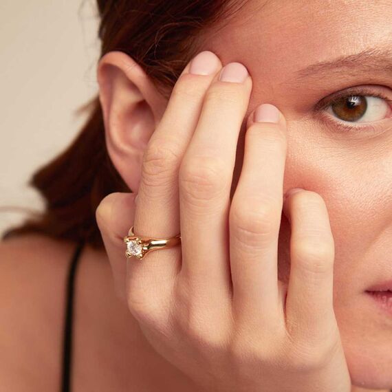 Золотое кольцо с цирконием UNOde50 Cosmos, Размер (мм): 16,3-16,7, изображение 4