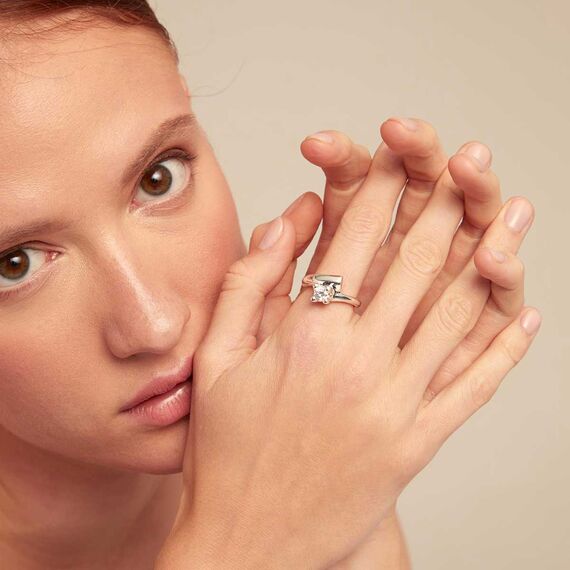 Серебряное кольцо женское с цирконием UNOde50 Divine, Размер (мм): 17,3-17,7, изображение 2