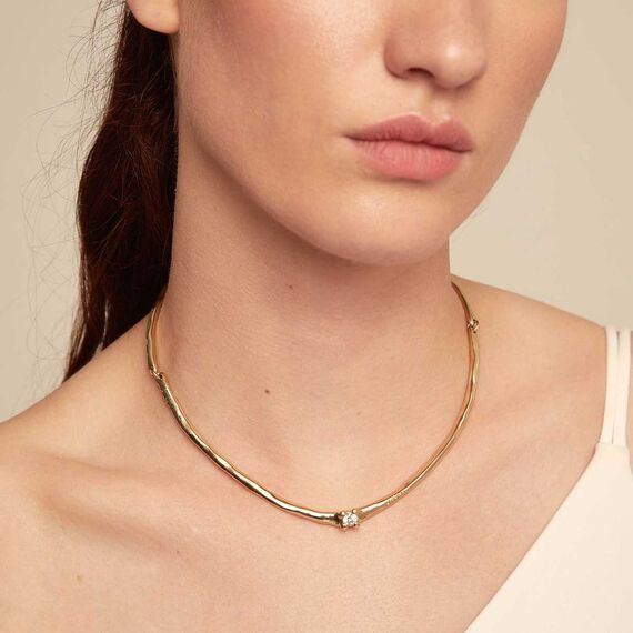 Золотое колье женское с цирконием UNOde50 Cosmos, изображение 3