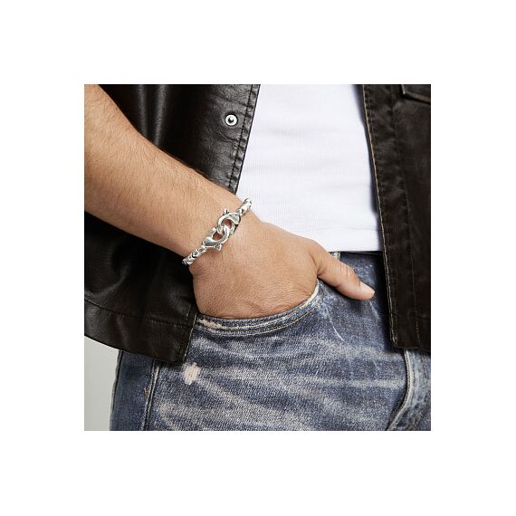 Серебряный крупный браслет карабин UNOde50, Размер (мм): 165, изображение 5