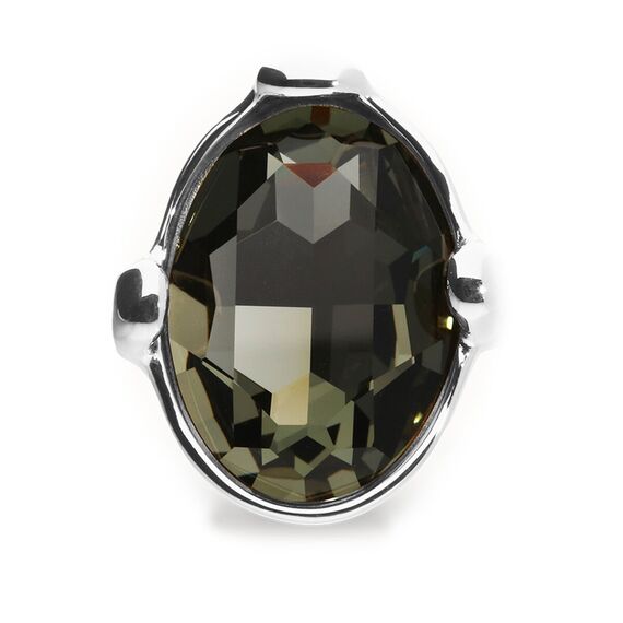 Серебряное кольцо женское с круглым серым кристаллом UNOde50, Размер (мм): 16,3-16,7, изображение 2