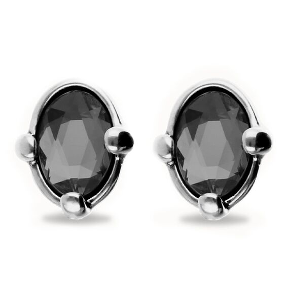 Серебряные серьги с черным кристаллом UNOde50, изображение 2