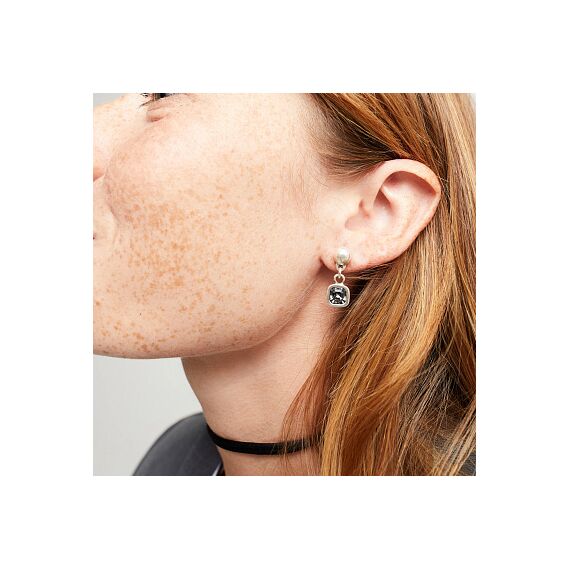 Серебряные серьги женские с кристаллом Сваровски UNOde50 Ser Expresiva, изображение 3
