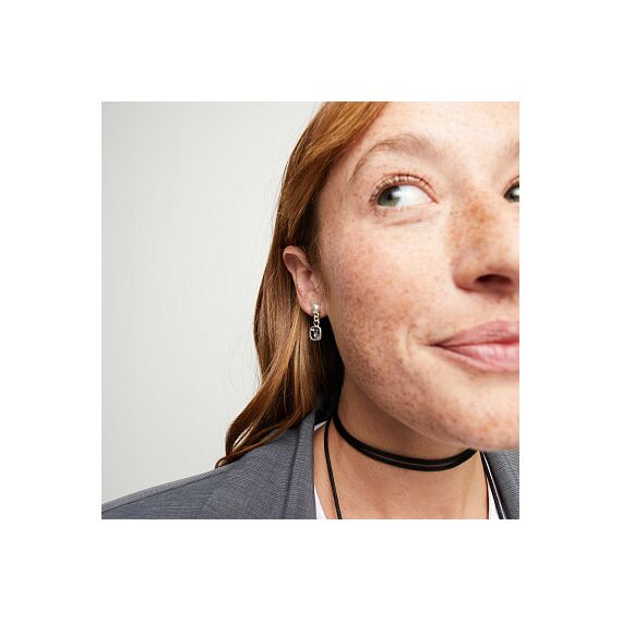 Серебряные серьги женские с кристаллом Сваровски UNOde50 Ser Expresiva, изображение 4