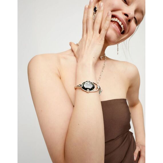 Серебряный браслет с черным кристаллом UNOde50, Размер (мм): 165, изображение 5