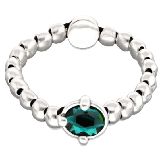 Серебряный браслет с зеленым кристаллом UNOde50, Размер (мм): 165