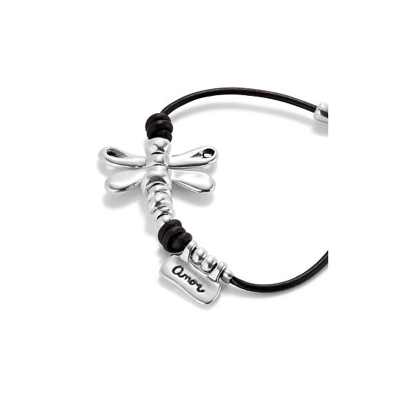 Кожаный браслет женский с серебром UNOde50 Ser Rebelde, изображение 3