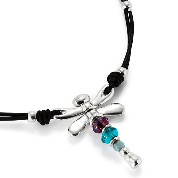 Серебряное ожерелье женское с кристаллами Сваровски Стрекоза UNOde50 Ser Rebelde, изображение 3