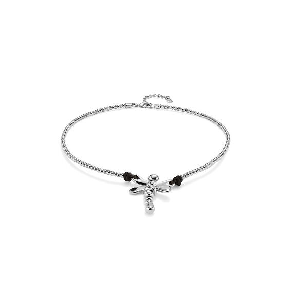 Серебряное ожерелье женское с натуральной кожей Стрекоза UNOde50 Ser Rebelde, изображение 2