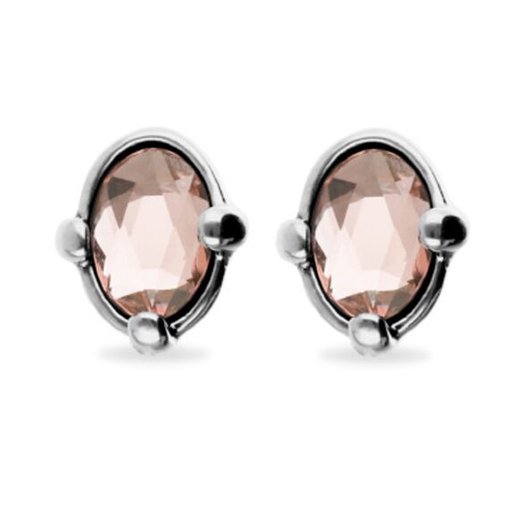 Серебряные серьги с розовым кристаллом UNOde50, изображение 2