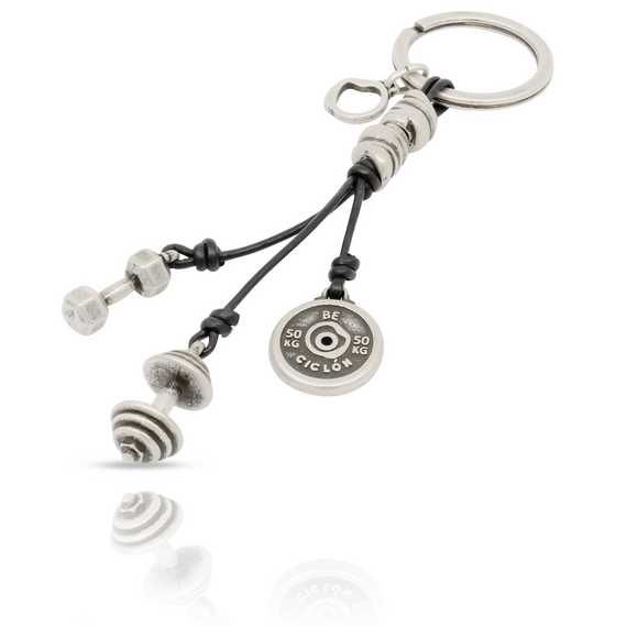 Брелок для ключей серебряный мужской Ciclon Fitness, изображение 2