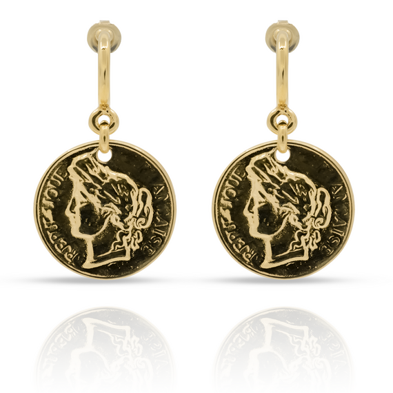 Золотые длинные серьги Ciclon Gold