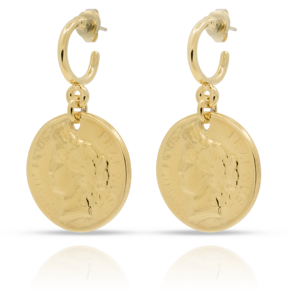 Золотые длинные серьги Ciclon Gold, изображение 2