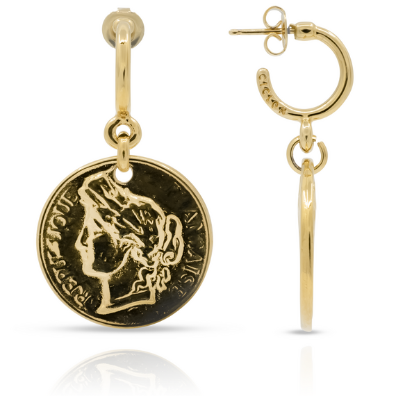 Золотые длинные серьги Ciclon Gold, изображение 4