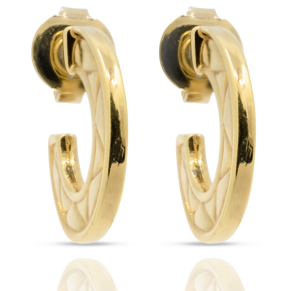 Золотые серьги полукольца с гравировкой Ciclon Ocaso, изображение 3