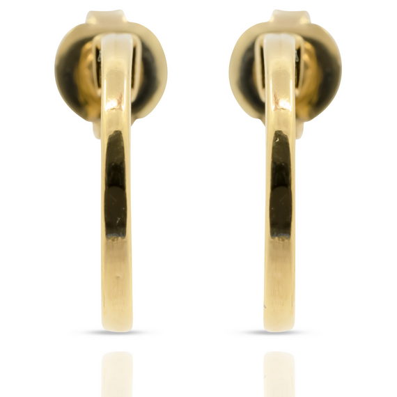 Золотые серьги полукольца с гравировкой Ciclon Ocaso, изображение 4