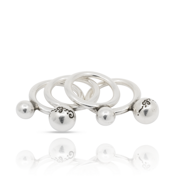 Кольцо серебряное женское Ciclon Esferas de 4 Aros, Размер (мм): 16,5