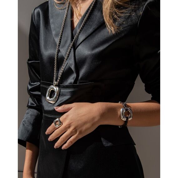 Кожаный браслет женский с серебряными вставками Ciclon Asir, изображение 2