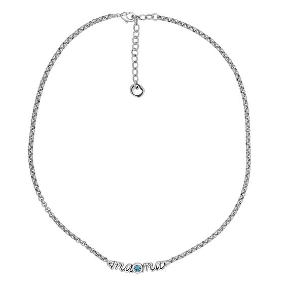 Серебряное колье женское с кристаллом Сваровски Ciclon Por Siempre, Размер (мм): 400-460