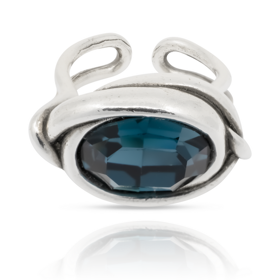 Серебряное кольцо женское с кристаллом Сваровски Ciclon Emo Conexion, Размер (мм): 16,5-17,2, изображение 4