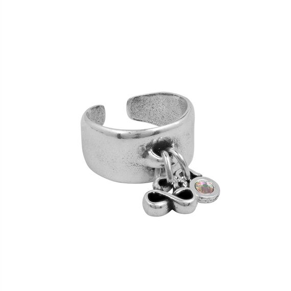 Серебряное кольцо женское с кристаллом Сваровски Ciclon Ilimitado, Размер (мм): 17,8-18,4