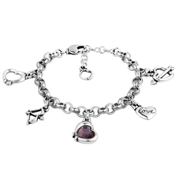 Серебряный браслет с сердечками Ciclon Cupido