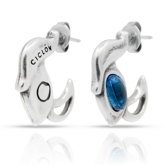 Серебряные серьги с муранским стеклом Ciclon Feeling