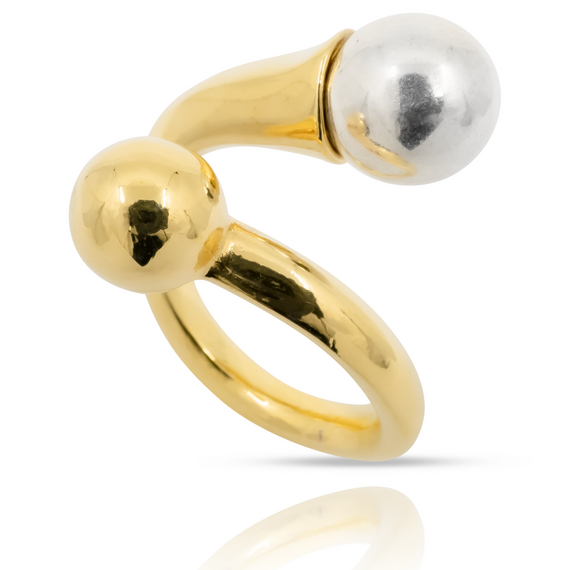 Золотое кольцо с муранским стеклом Ciclon Camaleonica, изображение 4