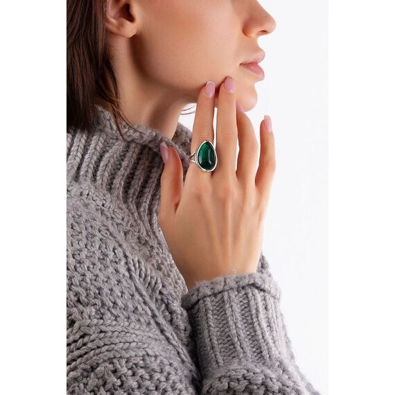 Серебряное кольцо женское с муранским стеклом Ciclon Lizana, изображение 5