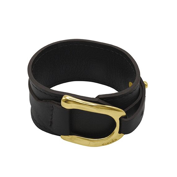 Кожаный браслет женский с золотом Ciclon Montura Oro