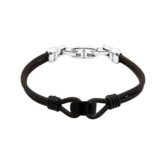 Кожаный браслет с серебряными вставками Ciclon Otto, Размер (мм): 215