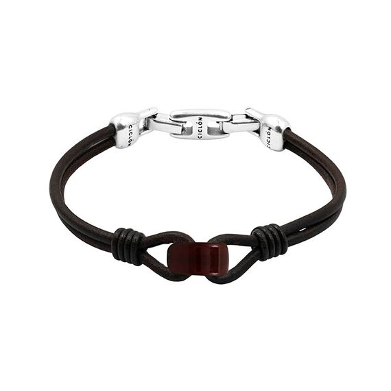 Кожаный браслет с серебряными вставками Ciclon Otto, Размер (мм): 190