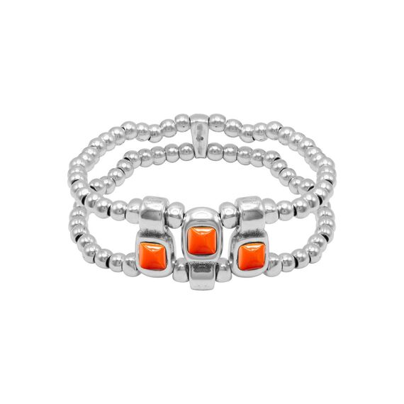 Серебряный браслет женский с муранским стеклом Ciclon Kubik 3