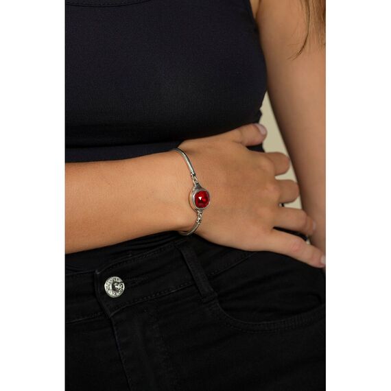 Серебряный браслет женский с кристаллом Сваровски Ciclon Mi Amor, изображение 2